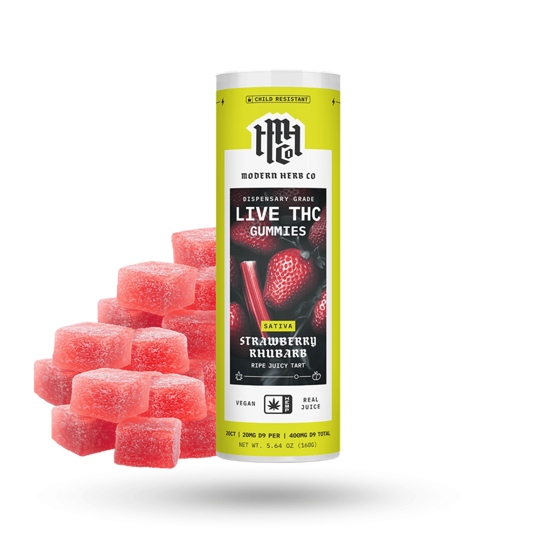 Daytrip Strawberry Rhubarb - D9 Gummies - Sativa